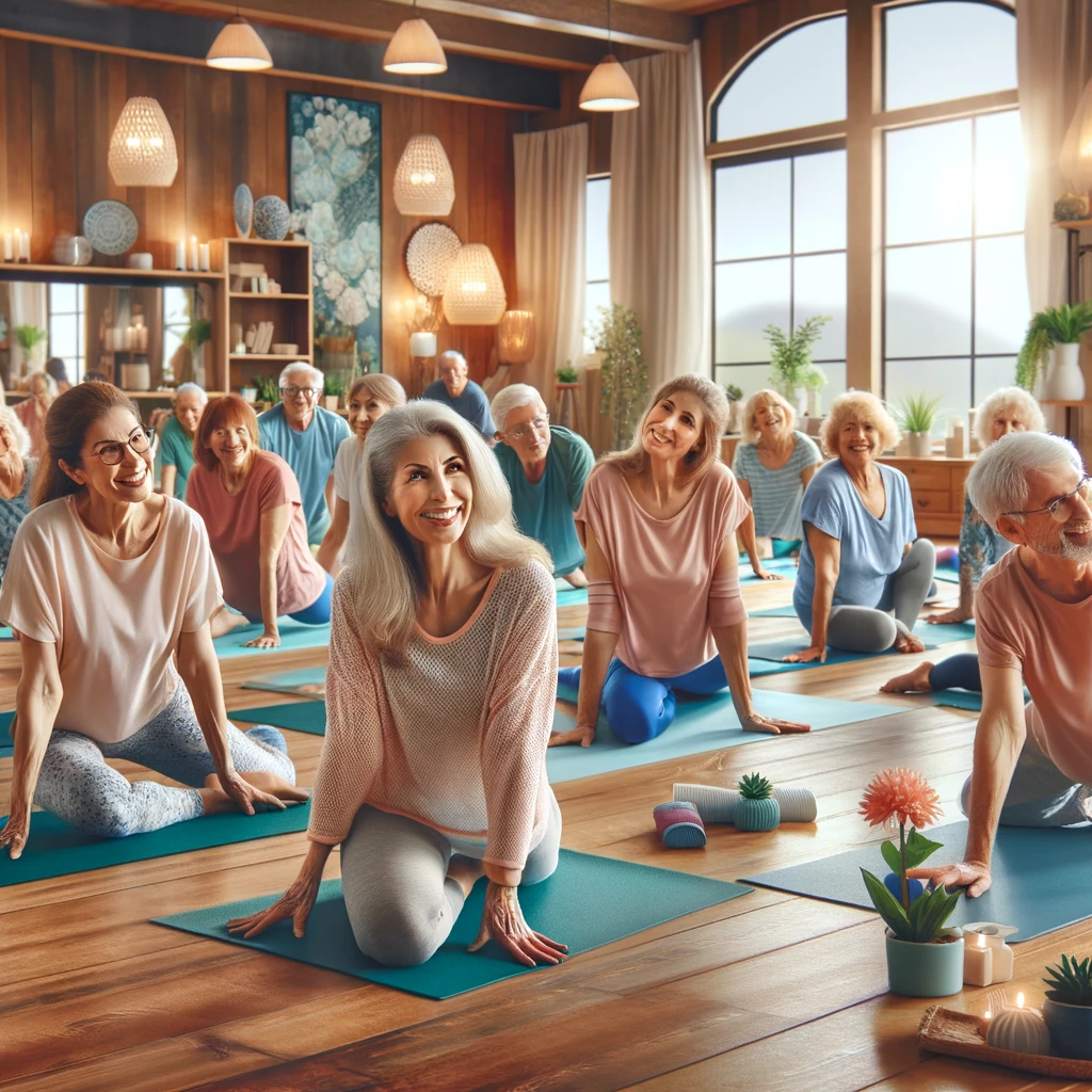 Yoga in a studio