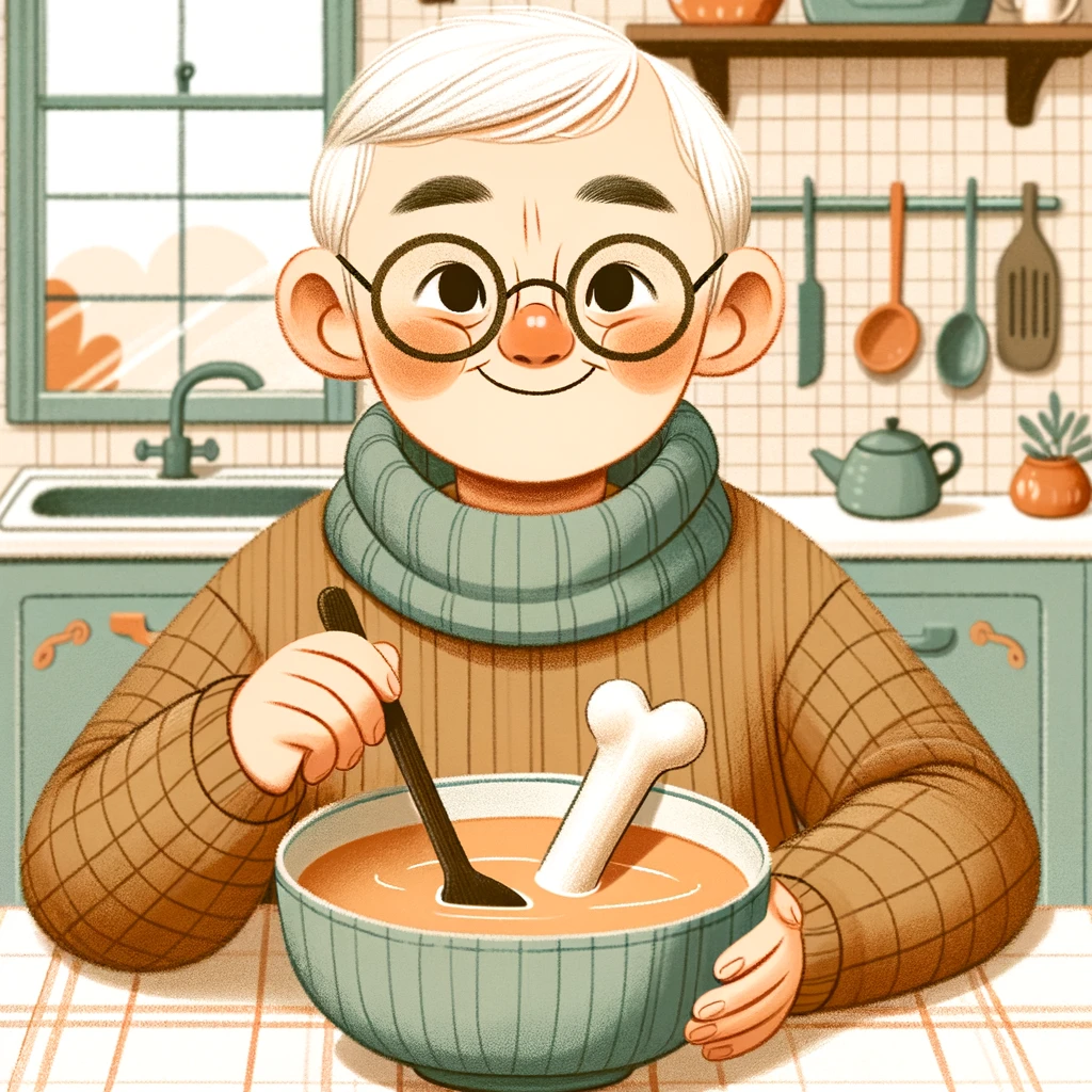 Boomer Enjoying Bone Broth
