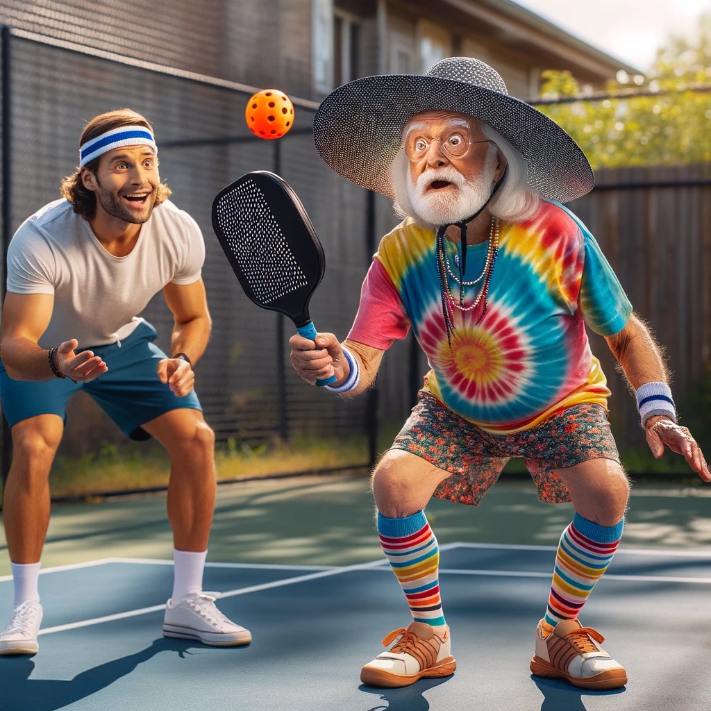 Boomer learning to play Pickleball