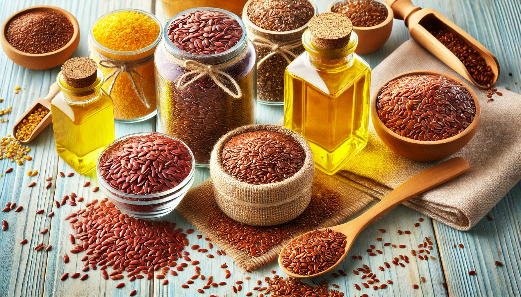 Flax Seeds Wide Image
