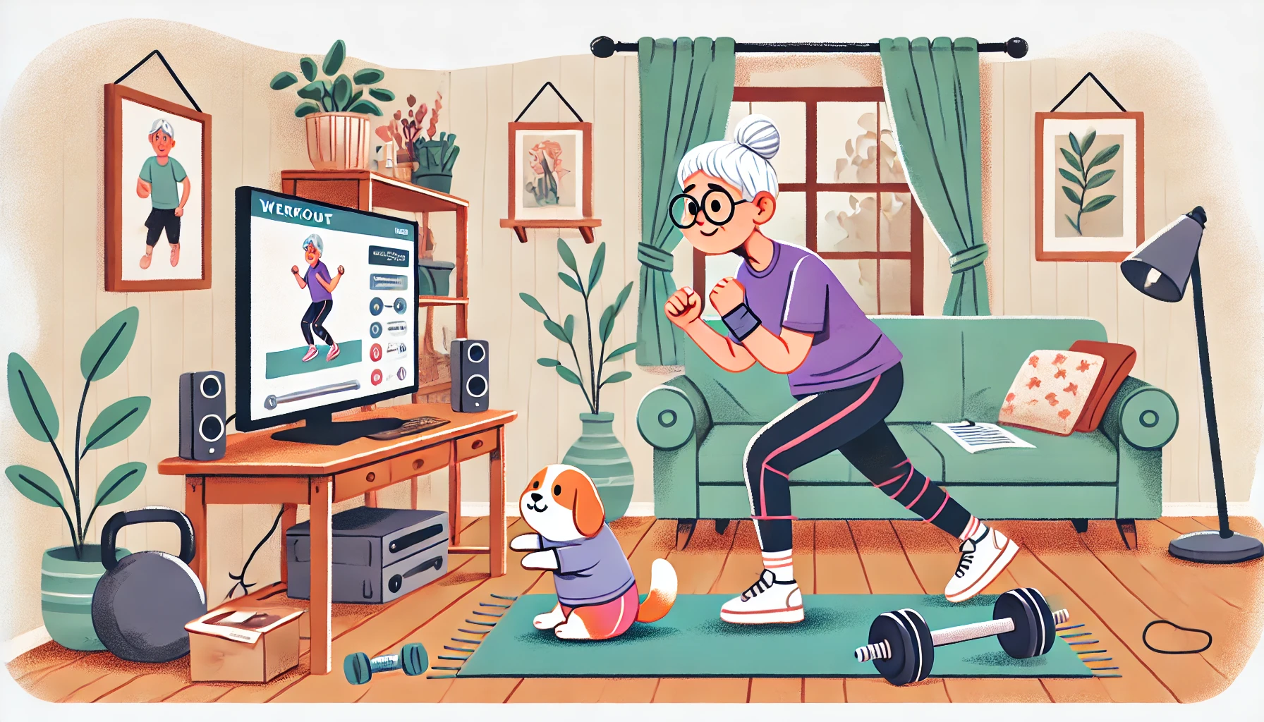 Senior Working out Online