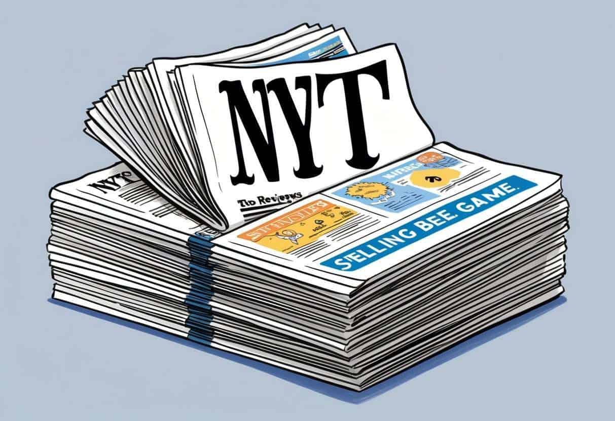 A table with a tablet displaying the NYT Game App open to the Crossword Classic section, surrounded by scattered game pieces and a pencil
